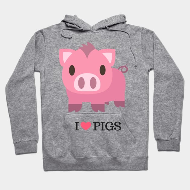 I Love Pigs Hoodie by RandyRaePrints